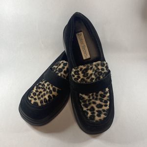 Buster Brown Girls Black With Cheetah Print Boat Shoes Girls Shoes Size 4